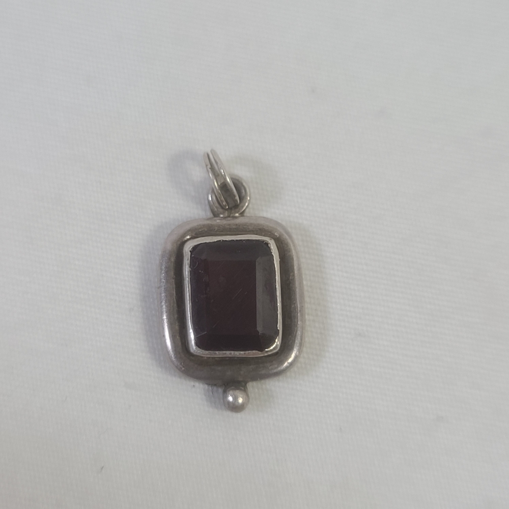Red Orange Garnet Gemstone 925 Sterling Silver Pendant
